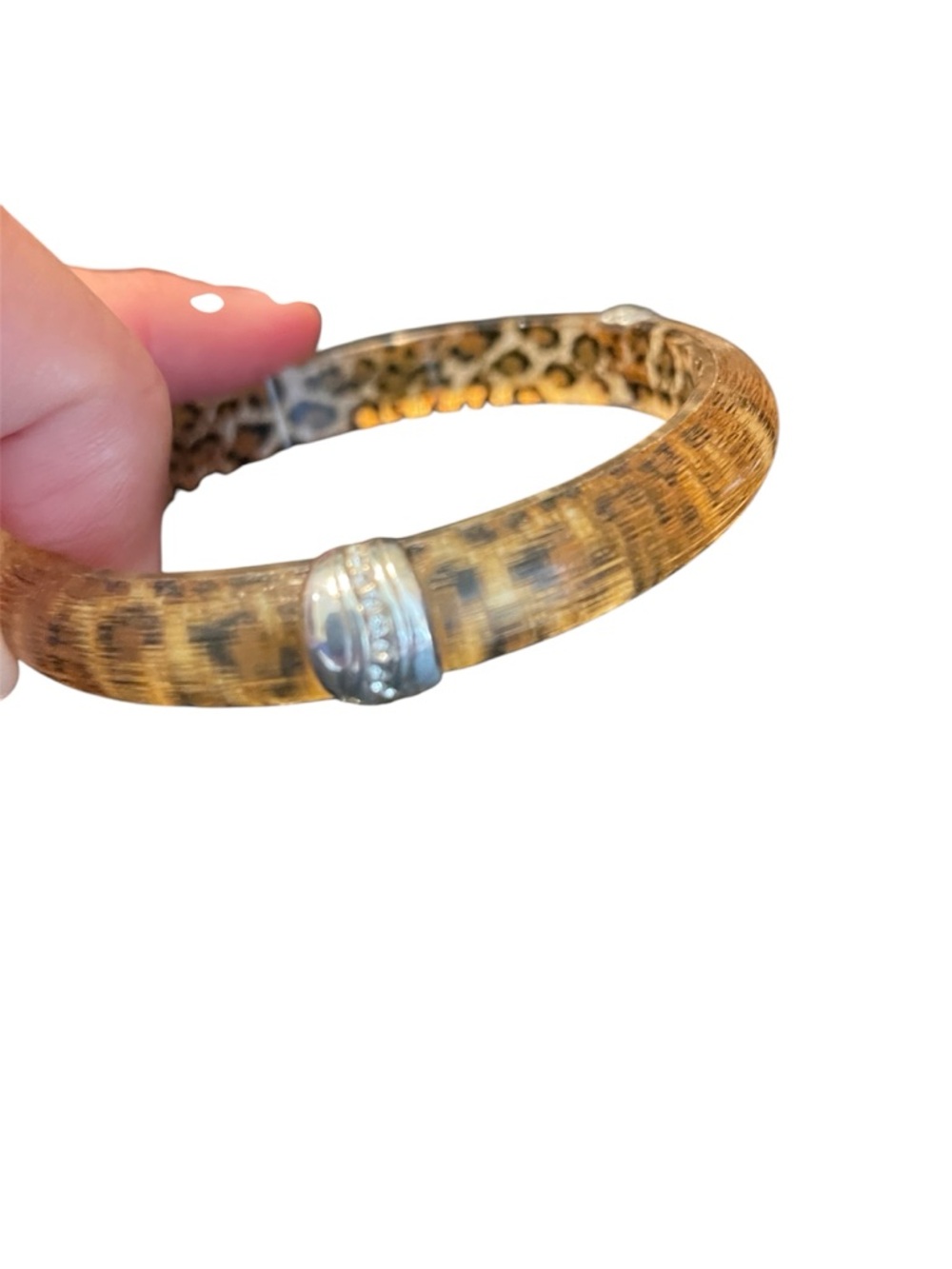 Brighton Trinity Leopard Sterling Silver Bangle Bracelet.Matching Set Available